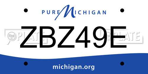 ZBZ49E Michigan License Plate