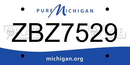 ZBZ7529 Michigan License Plate