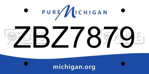 ZBZ7879 Michigan License Plate