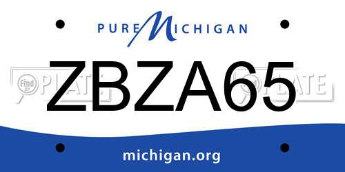 ZBZA65 Michigan License Plate