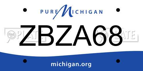 ZBZA68 Michigan License Plate