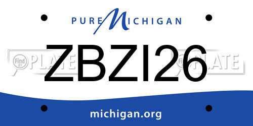 ZBZI26 Michigan License Plate