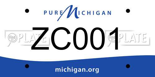 ZC001 Michigan License Plate