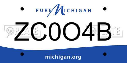 ZC0O4B Michigan License Plate