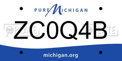 ZC0Q4B Michigan License Plate