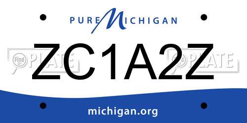 ZC1A2Z Michigan License Plate