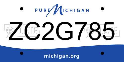 ZC2G785 Michigan License Plate
