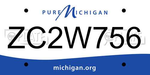 ZC2W756 Michigan License Plate