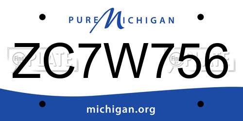ZC7W756 Michigan License Plate