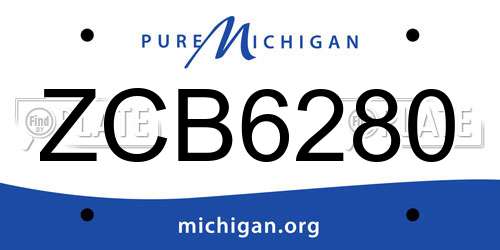 ZCB6280 Michigan License Plate