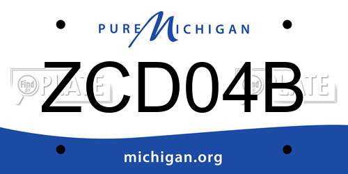 ZCD04B Michigan License Plate
