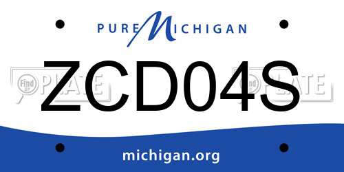 ZCD04S Michigan License Plate