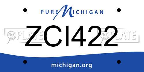 ZCI422 Michigan License Plate
