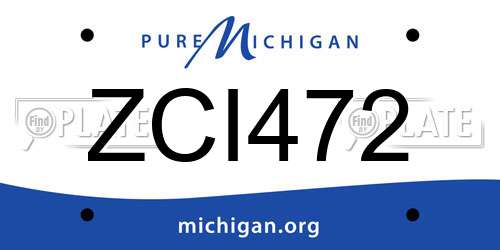 ZCI472 Michigan License Plate