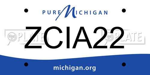 ZCIA22 Michigan License Plate