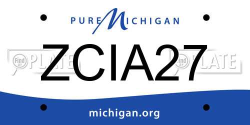 ZCIA27 Michigan License Plate