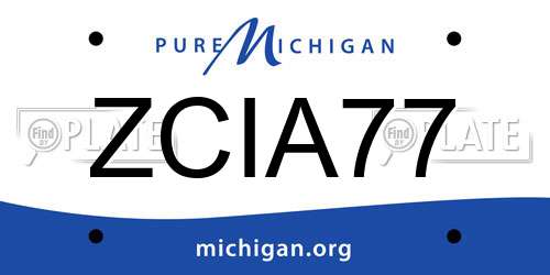 ZCIA77 Michigan License Plate