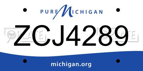 ZCJ4289 Michigan License Plate