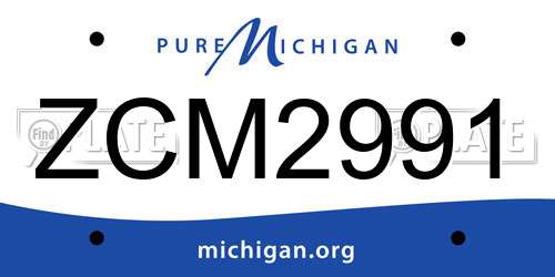 ZCM2991 Michigan License Plate