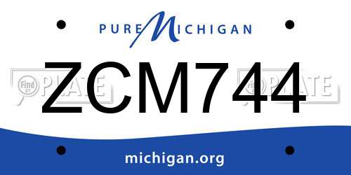 ZCM744 Michigan License Plate