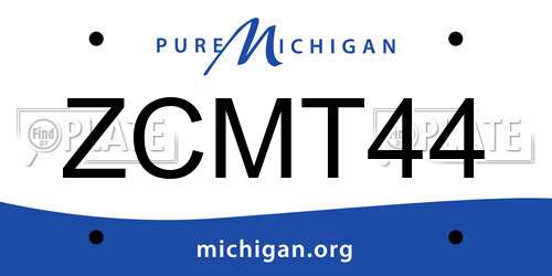 ZCMT44 Michigan License Plate