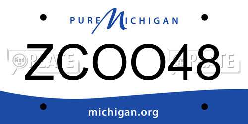 ZCOO48 Michigan License Plate