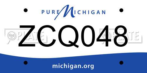 ZCQ048 Michigan License Plate