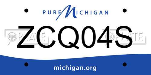 ZCQ04S Michigan License Plate