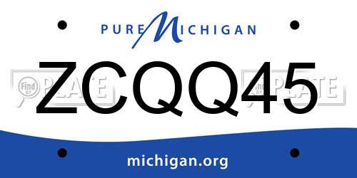 ZCQQ45 Michigan License Plate