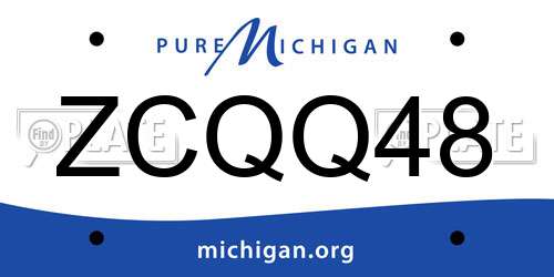 ZCQQ48 Michigan License Plate