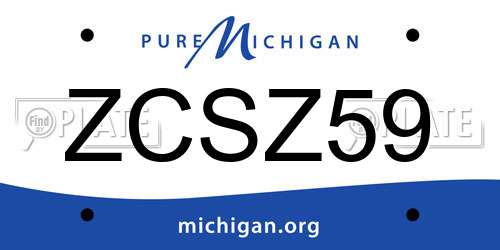 ZCSZ59 Michigan License Plate