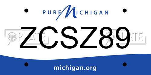 ZCSZ89 Michigan License Plate