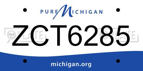 ZCT6285 Michigan License Plate