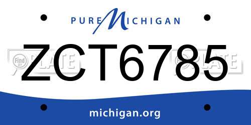 ZCT6785 Michigan License Plate