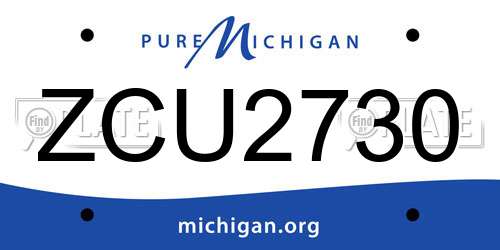 ZCU2730 Michigan License Plate