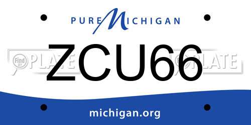 ZCU66 Michigan License Plate