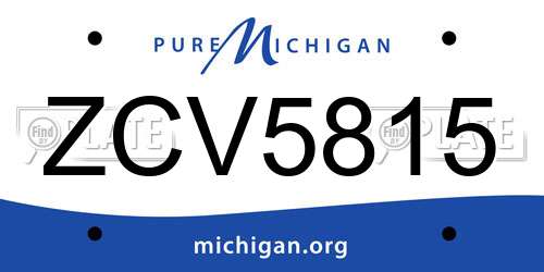 ZCV5815 Michigan License Plate