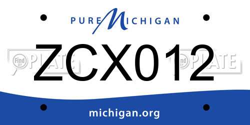 ZCX012 Michigan License Plate