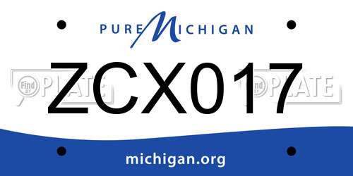 ZCX017 Michigan License Plate