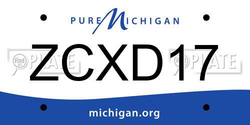 ZCXD17 Michigan License Plate