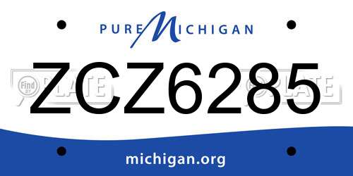 ZCZ6285 Michigan License Plate