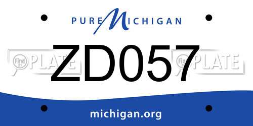 ZD057 Michigan License Plate