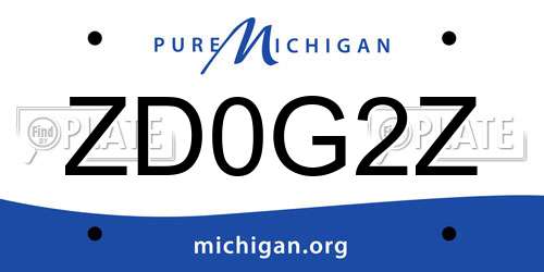 ZD0G2Z Michigan License Plate