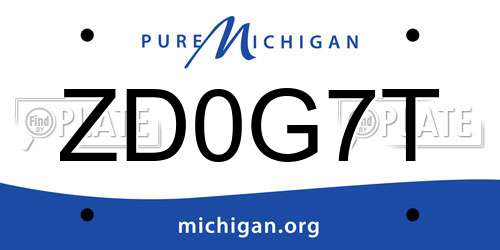 ZD0G7T Michigan License Plate
