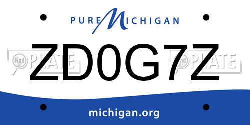 ZD0G7Z Michigan License Plate