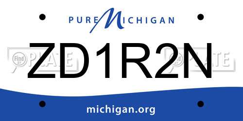 ZD1R2N Michigan License Plate