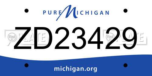ZD23429 Michigan License Plate