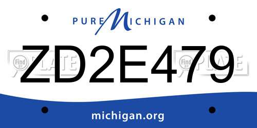 ZD2E479 Michigan License Plate