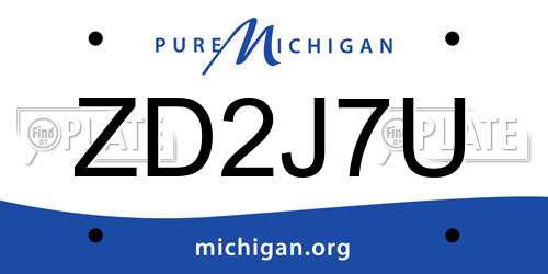 ZD2J7U Michigan License Plate