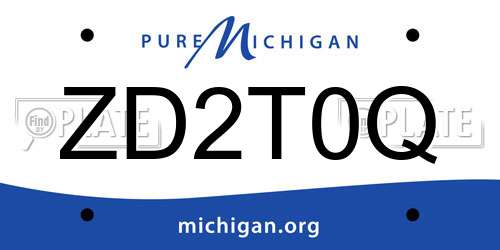 ZD2T0Q Michigan License Plate